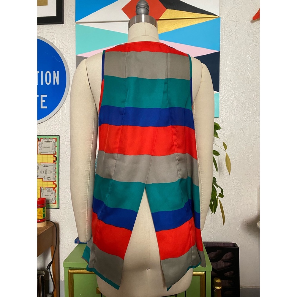 Flowy Striped Jack Top With Split Back - image 2